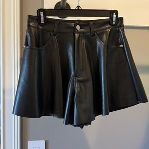Black Leather Shorts size S